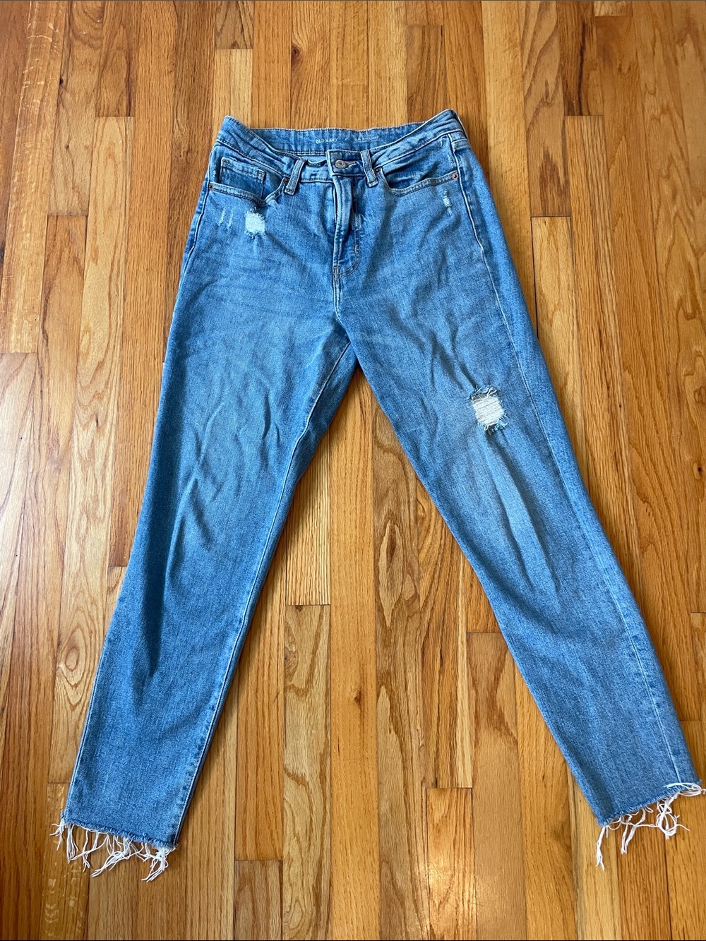 Old Navy Light Blue Distressed Boyfriend Jeans